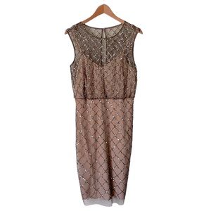 Adrianna Papell Lead Sequined Cocktail Evening Dress10P